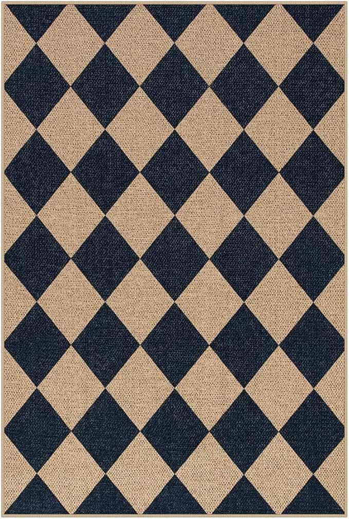 Lahome Colette Checkered Easy Jute Kitchen Rug, 2x3 Front Door Mat Non Slip - Image 7