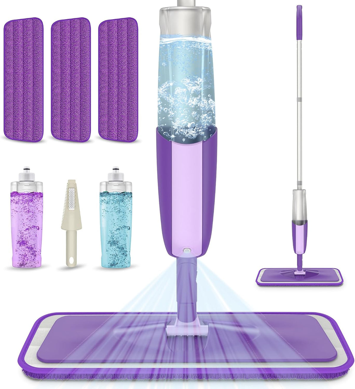 Spray Mops for Floor Cleaning: Hardwood Floor Mop with 2 Bottles Refillable