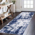 KOZYFLY Modern Abstract Runner Rug 2x6 Navy Blue Runners by KOZYFLY