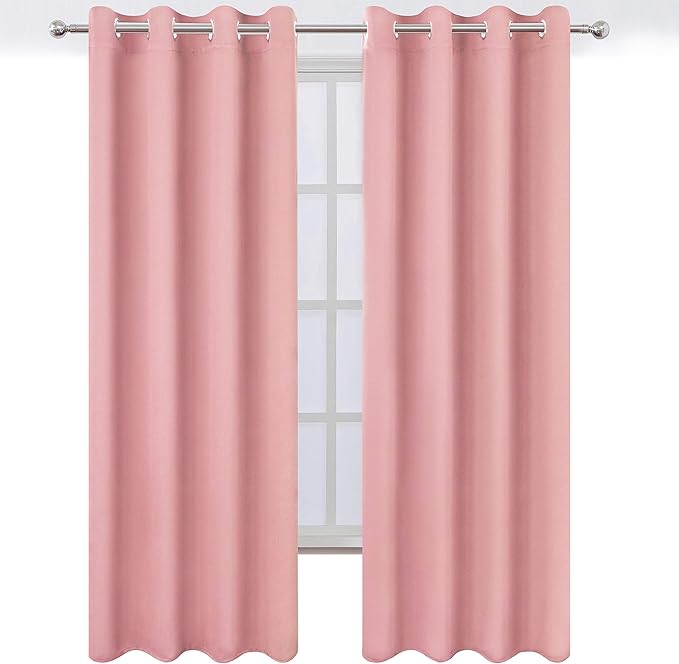 LEMOMO Pink Thermal Blackout Curtains/52 x 95 Inch/Set of 2 Panels Room - Image 2