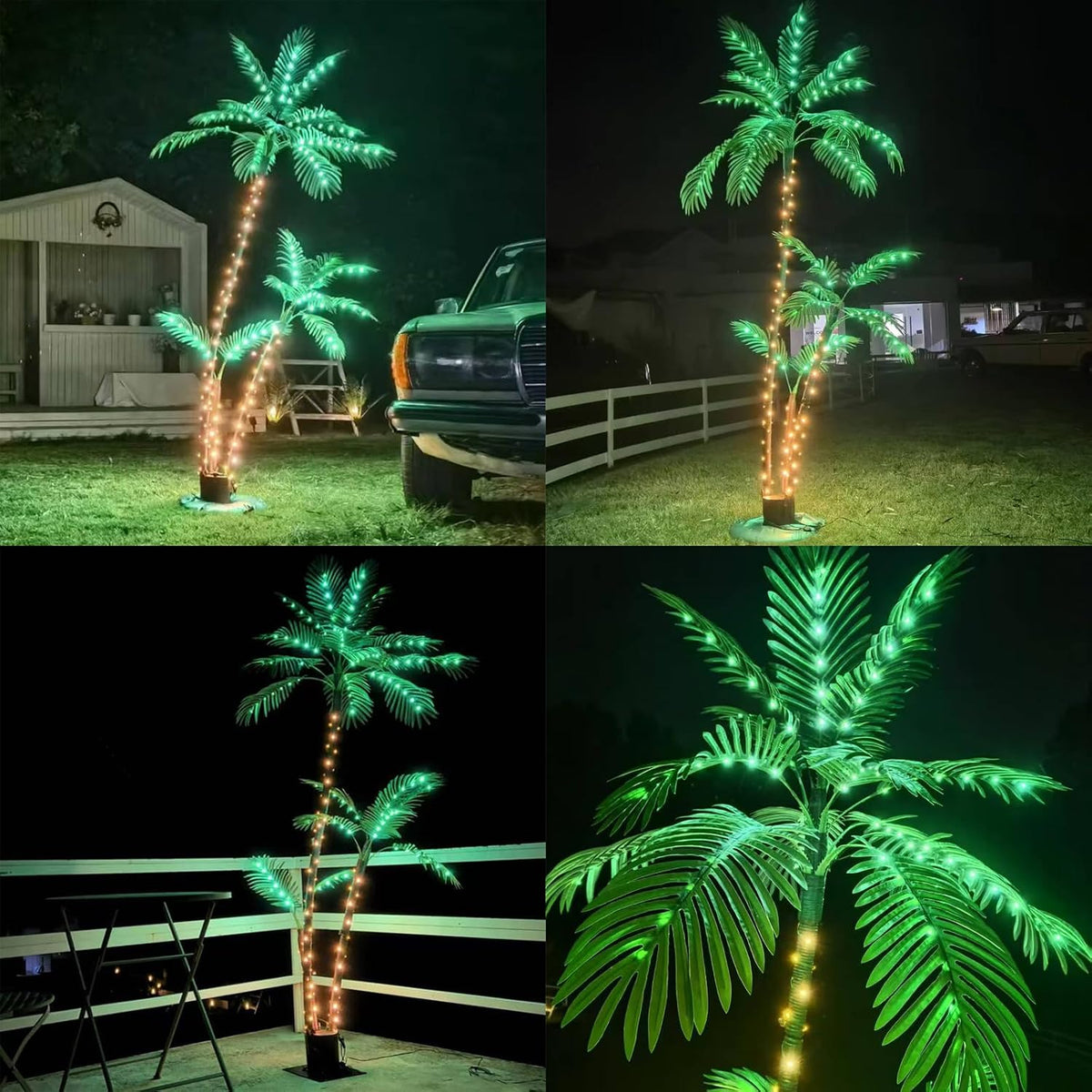 6 Feet Artificial Palm Tree, Light Up 220LED Christmas Tree Decorations, 8 Modes Fake Room Decor Palm Trees for Outside Patio, Home Indoor, Tiki Bar, Outdoor Pool Tropical Party