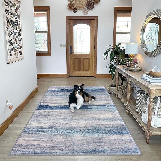 KOZYFLY Washable Area Rug 5x7 Modern Ombre Thin Rugs - Image 7