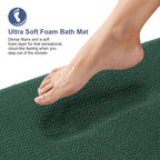 OLANLY Memory Foam Small Bathroom Rugs 24x16, Absorbent Mat, Blackish Green