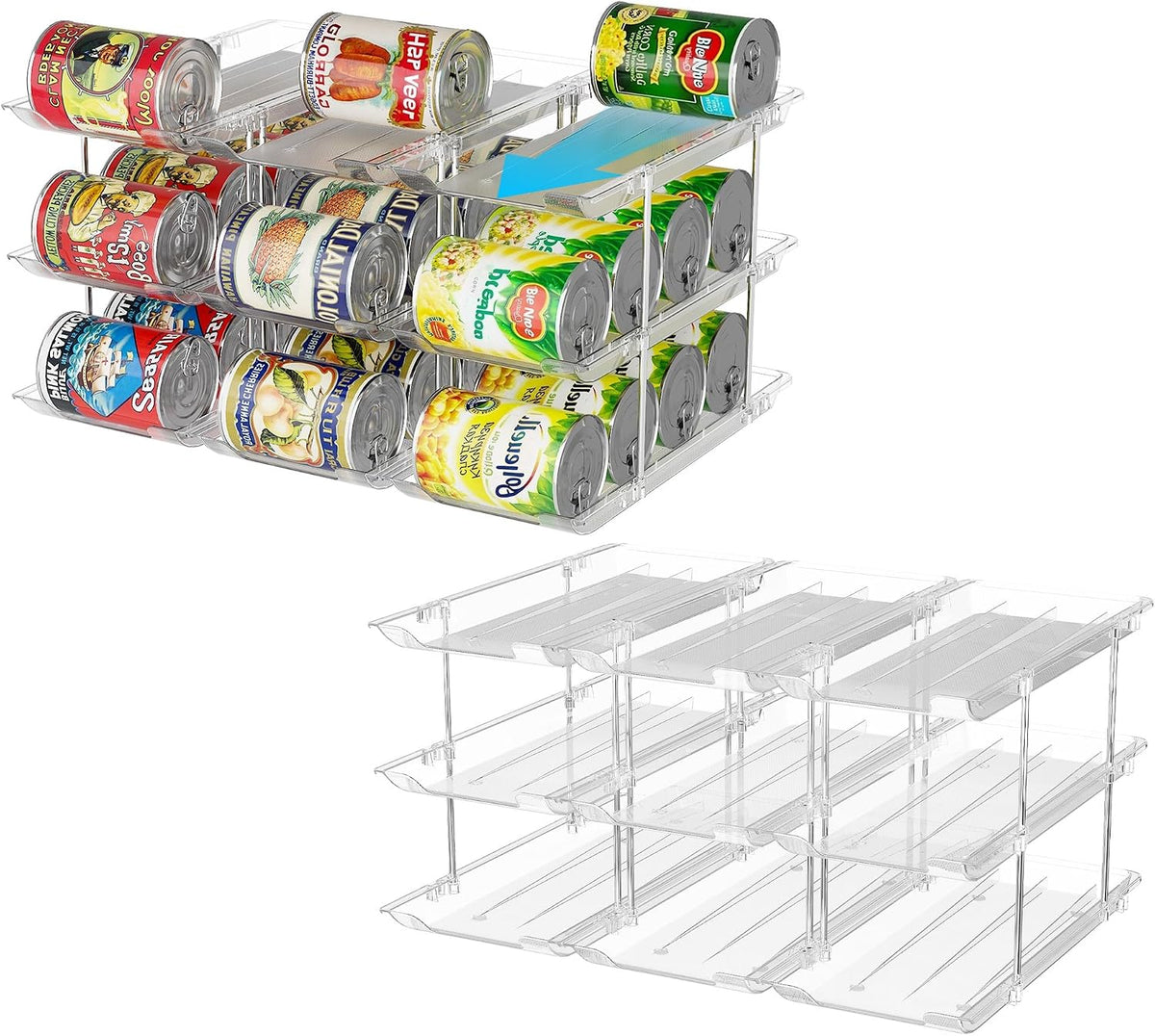 LXLXXL Can Organizer for Pantry Canned Food Storage Goods Holders 3 Tier