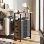 LOAKEKEL Narrow End Tables Living Room Set of 2 with Charging Station