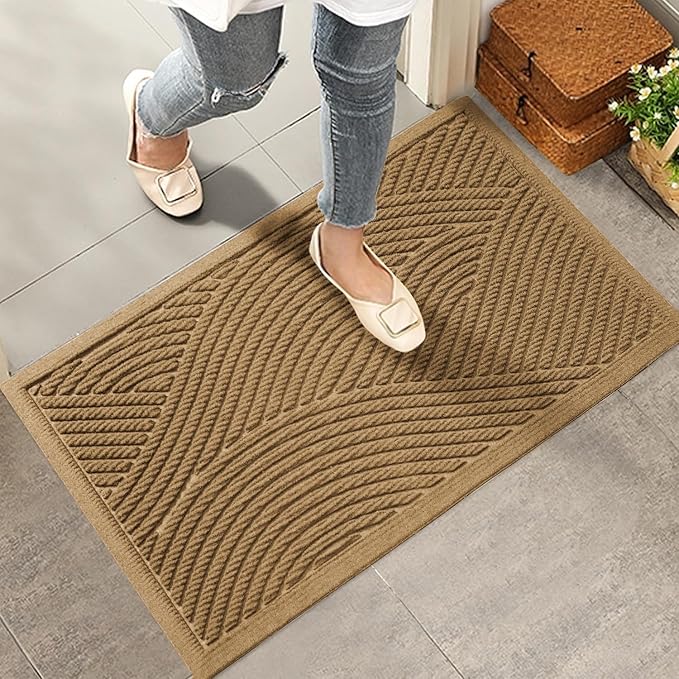 HIYARD Sturdy Front Door Mat, Absorbent Muddy Dirt Resist Welcome Door Mats by HIYARD