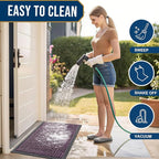 Smiry Front Door Mat Outside Entrance, Heavy Duty Sturdy Natural Rubber Doormat - Image 6