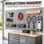 Slatwall Panels Garage Wall Organizer, 4 x 8 ft PVC Slat Wall Panels, Grey