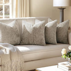 MIULEE Pack of 4 Couch Throw Pillow Covers 20x20 Inch Khaki Soft Decorative - Image 5