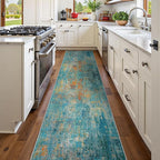 Washable Area Rugs 2'x10' Non-Slip Modern Abstract Soft - Image 2