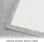 Yakamok Dove Grey Linen Curtains 100% Blackout 63 Inches Long, Room Darkening - Image 3