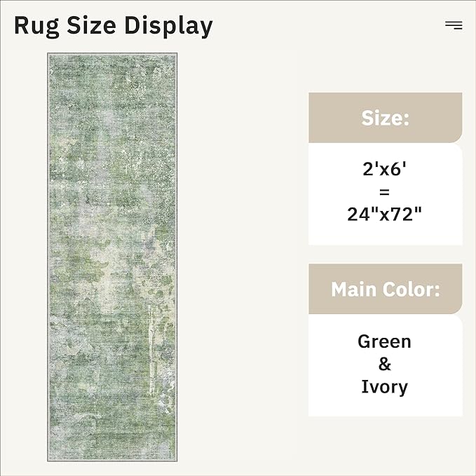 Runner Rug 2x6 Washable Non-Slip Kitchen Runner Rugs - Image 5
