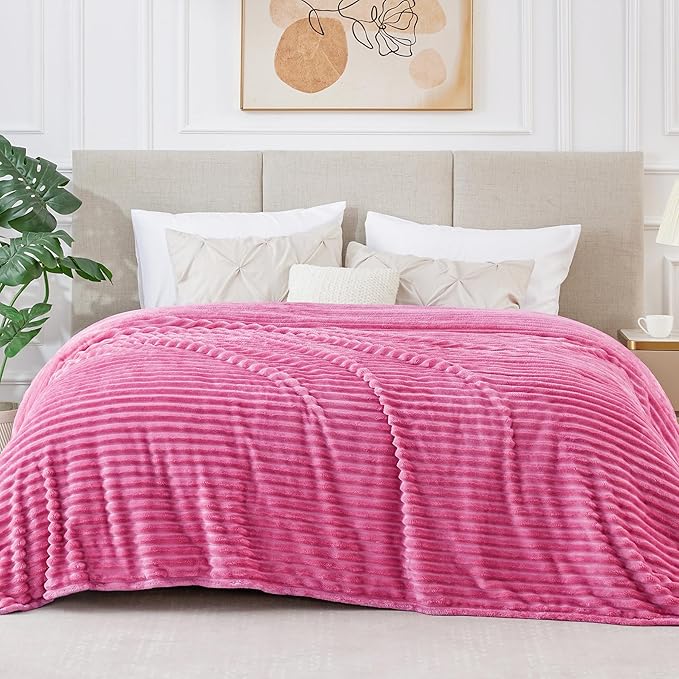 BEDELITE Fleece Blanket Queen Size – 3D Ribbed Jacquard Soft and Warm - Image 6