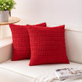 Pack of 2 Christmas Red Corduroy Decorative Throw Pillow Covers 22x22 Inch Soft by Unknown
