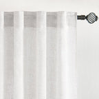 MIULEE White Curtains 24 Inch Length 2 Panels, Soft Thick Linen Textured Semi - Image 4