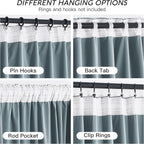 RYB HOME Stone Blue Velvet Curtains 84 inches - Image 4