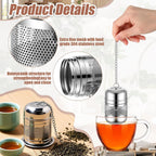 Umigy 4 Pcs Tea Infuser for Loose Tea, Stylish, 2.4 x 1.5 Inch, Silver