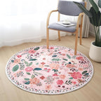 Rugcomf Round Rug 4ft Washable Circle Rug Non Slip Low Pile Boho Floral Small - Image 6