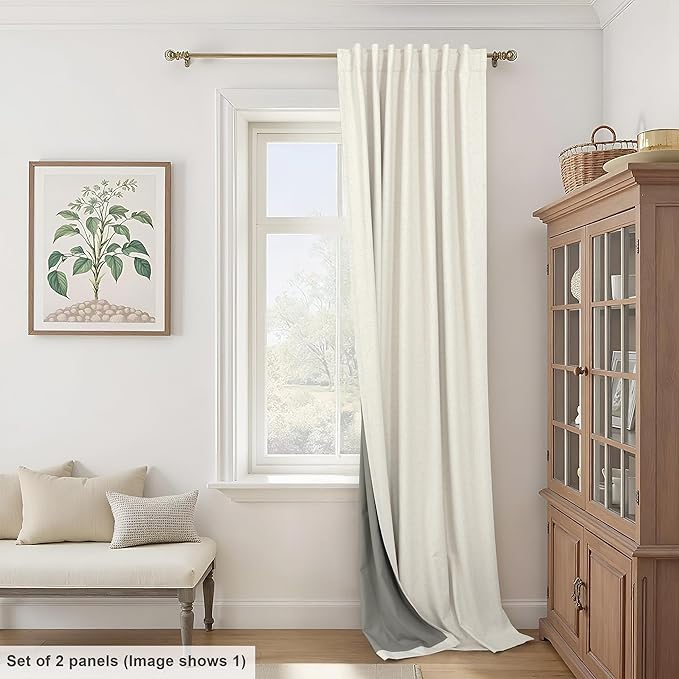 Total Blackout Linen Curtains 80 Inches Long - Image 2
