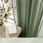 Olive Green Curtains 120 inch Length 2 Panels - Image 3