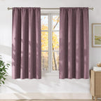 NICETOWN Greyish Purple Faux Linen Room Darkening Rod Pocket Curtains 63 inch by NICETOWN