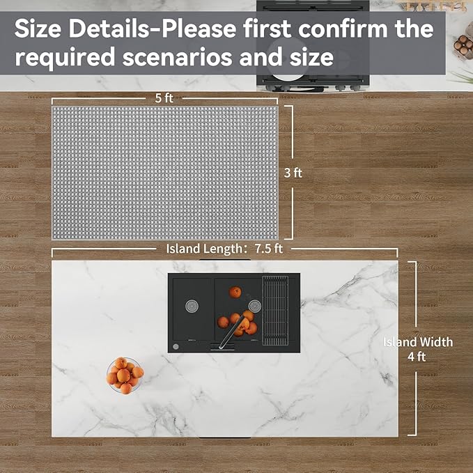 YDKGL 3x5 ft Area Rug Entryway Runner Rug Non Slip Washable, Boho Woven Kitchen - Image 2