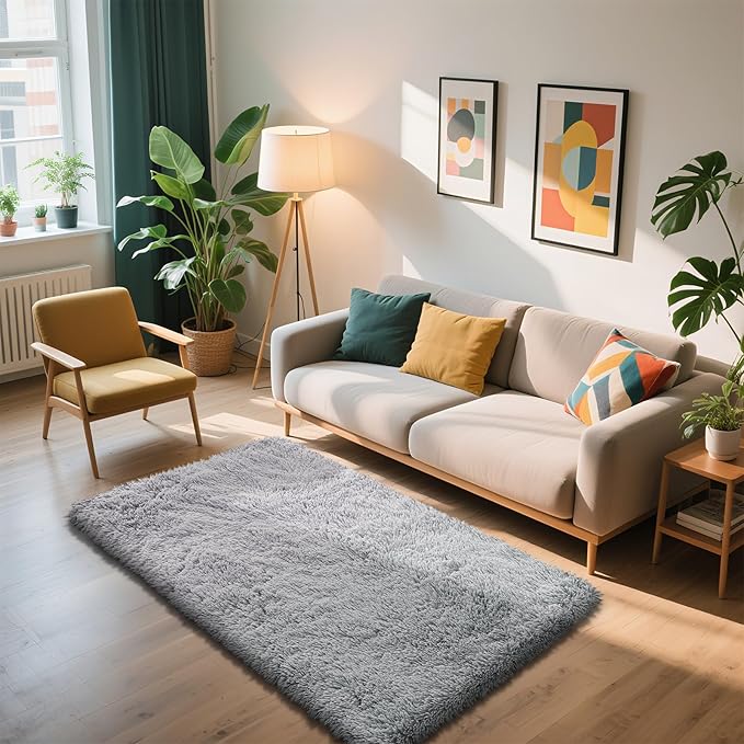 Shag Area Rug for Bedroom 3x5, Soft Fuzzy Rug Non-Shedding Indoor Plush Carpet - Image 6
