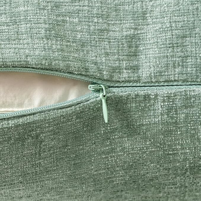 MIULEE Pack of 2 Couch Throw Pillow Covers 20x20 Inch Soft Greyish Green - Image 3