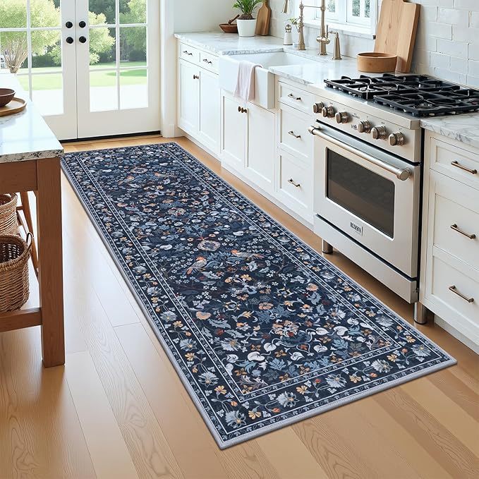 HEBE Washable Hallway Runner Rug 2'x 6' Non Slip Kitchen Rugs Runner, Low Pile - Image 9