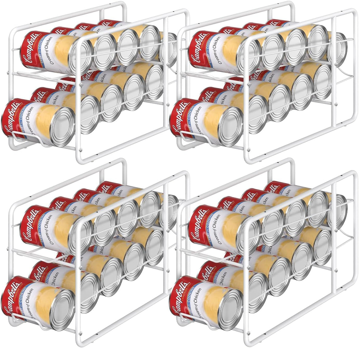 MOOACE 4 Pack Can Organizer for Pantry, Stackable Soda Can Dispenser Rack
