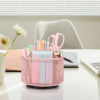 Exerz Desk Organizer 360 Rotating Pen Holder Storage Caddy Light Pink