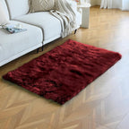 duduta Burgundy Faux Fur Rug 3x5 ft - Image 5