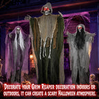 3PCS Scary Hanging Ghosts with Glowing Eyes, Light-Up Halloween Ghost Decorations, Outdoor/Indoor Decor for Graveyard, Haunted House, Yard, Patio, Lawn, Garden & Spooky Party Props