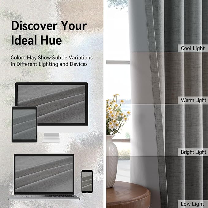 100% Blackout Shield Linen Blackout Curtains - Image 6