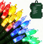 Battery Operated Christmas Lights, 4 Pack 18 FT 50 LED Each Clear Mini String Lights, 8 Modes with Timer Waterproof Tree Lights for Xmas Indoor Outdoor Holiday Home Decor, Multicolor