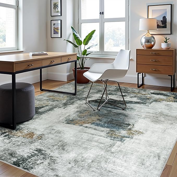 8x10 Area Rugs for Living Room Rug Washable: Abstract Large Rug for Dining Room - Image 3
