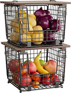 2 Pack Stackable Potato Onion Bins, Pantry Organizers and Storage