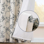 jinchan Floral Curtains Lined Linen Blend Curtain - Image 6
