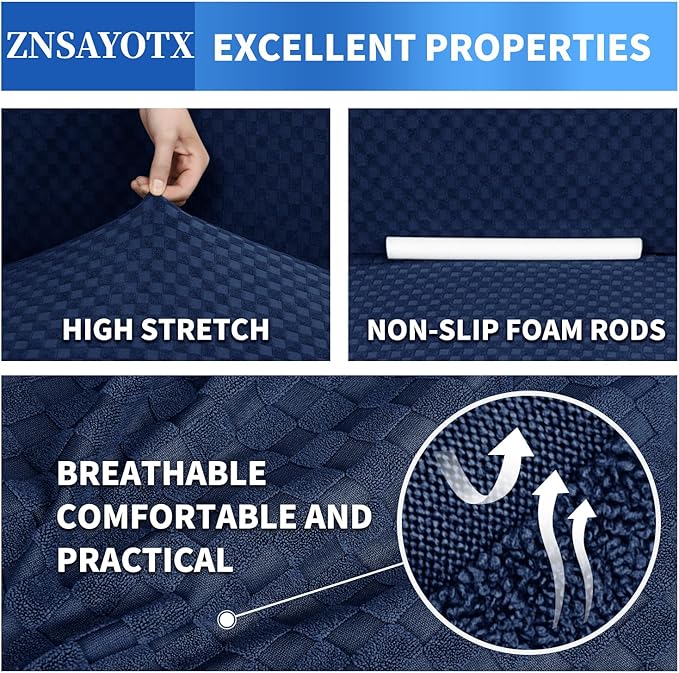 ZNSAYOTX 1 Piece Jacquard Chair Slipcovers - Image 4