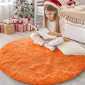 OLANLY Orange Round Rugs for Bedroom by OLANLY