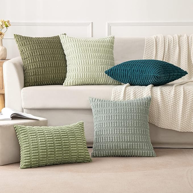 MIULEE Pack of 2 Spring Corduroy Decorative Throw Pillow Covers 18x18 Inch Soft - Image 6
