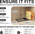 Simple Houseware Expandable Pan Rack 10 Adjustable Compartments, Black