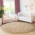 6‘x6’ Beige Round Rug for Bedroom, Ultra Soft Fluffy Circle Rug for Kids Girls by Quntue