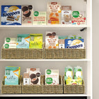 Pantry Baskets Organization, Wicker Storage Basket Green