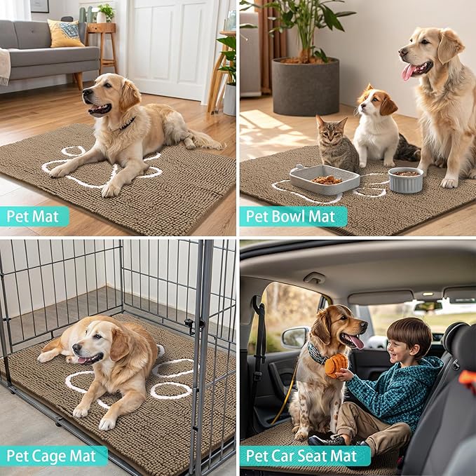 Smiry Dog Door Mat for Muddy Paws, Absorbent Dirt Trapper Non Slip Quick Dry - Image 8