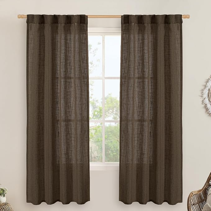 LAMIT Dark Brown Linen Curtains by LAMIT