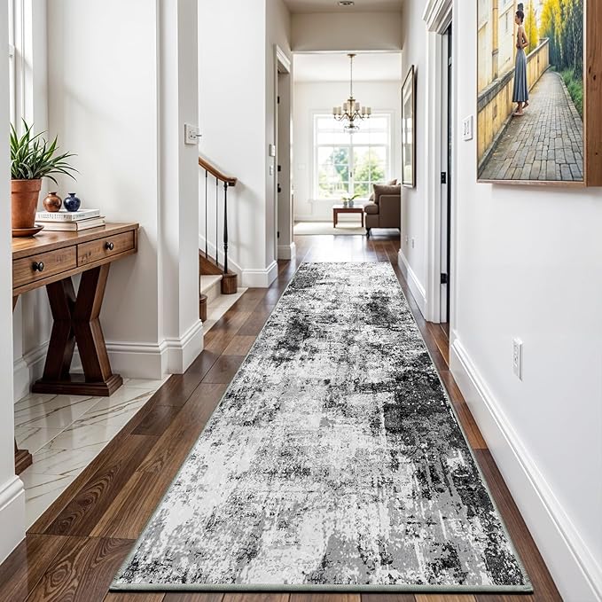 2x8 Washable Runner Rugs for Hallway: Easy-to-Clean Abstract Runners for - Image 7