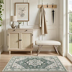 2x3 Area Rugs Living Room Rug: Washable Vintage Boho Medallion Rug No Slip - Image 5