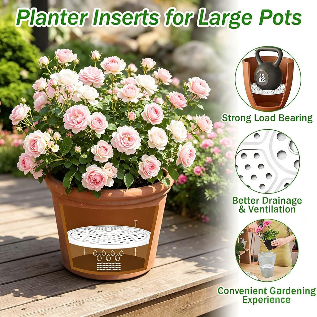 Set of 3, 16.5-inch Stainless Steel Round Plant Pot Risers