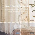 jinchan Belrose 4 Panel Curtains Set 90 Inch Length Floral Curtains Linen Blend - Image 6